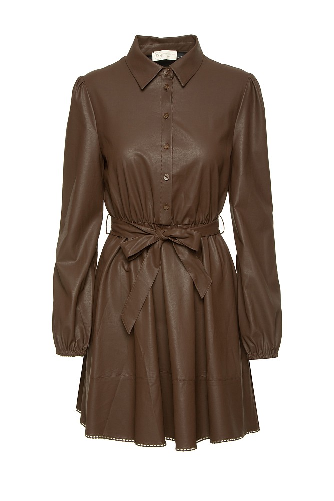 Mini leather look dress