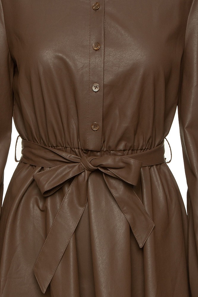 Mini leather look dress