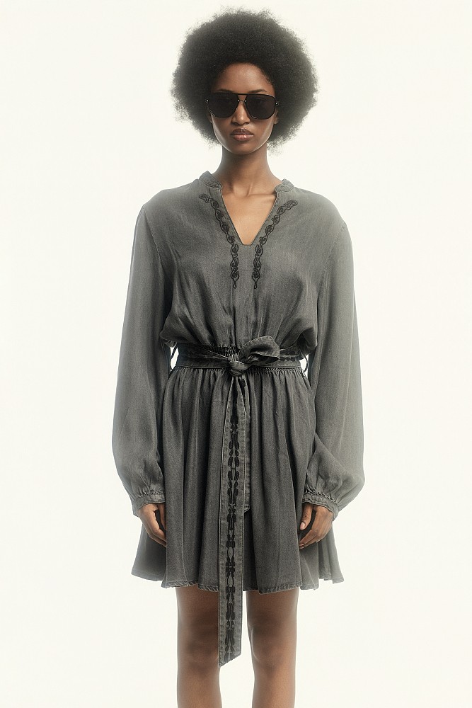 Mini dress with embroidered details