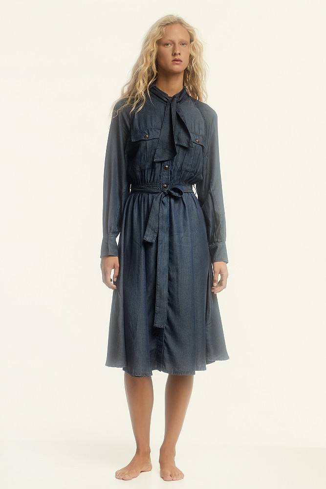 Maxi chemise denim dress