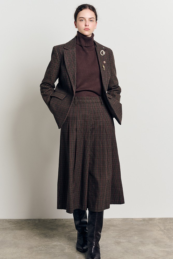 Plaid zip culotte