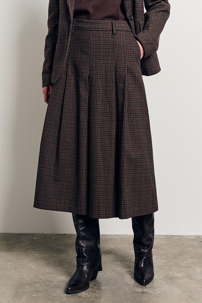 Plaid zip culotte