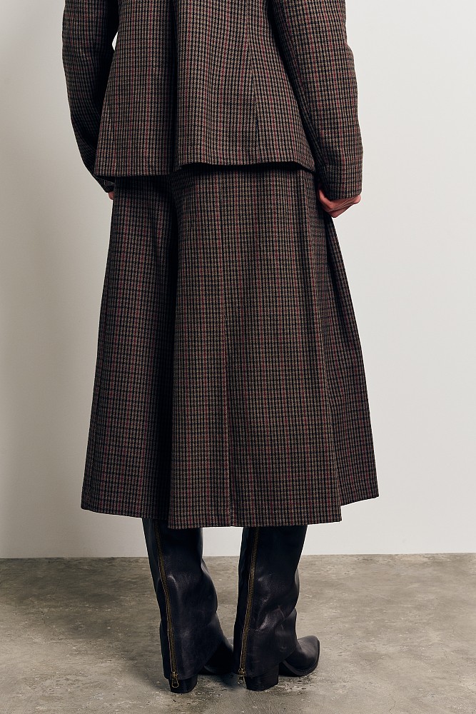 Plaid zip culotte