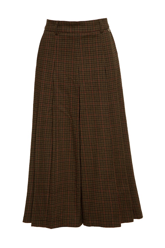 Plaid zip culotte