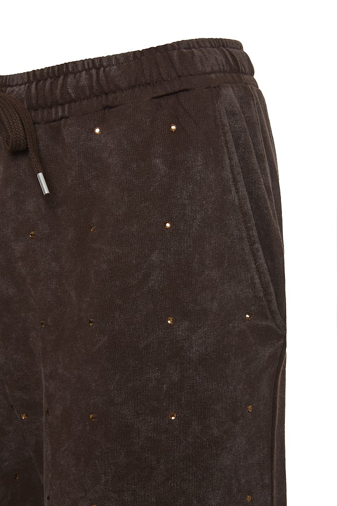 Sweatpants with rhinestones