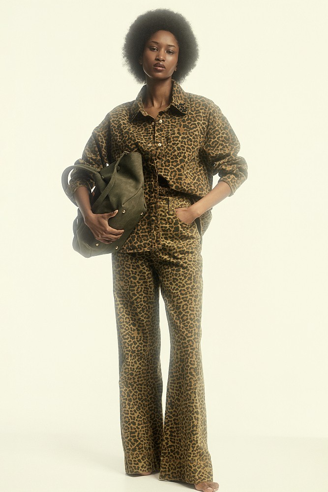 Erika wide-leg animal print jeans