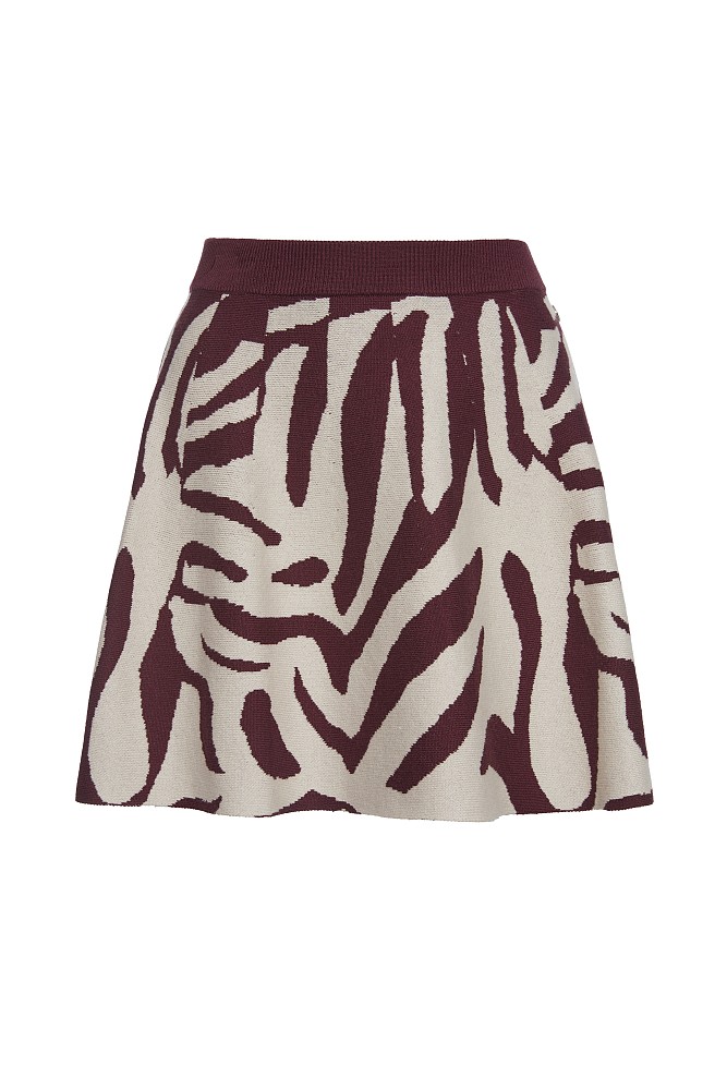 Mini knitted printed skirt