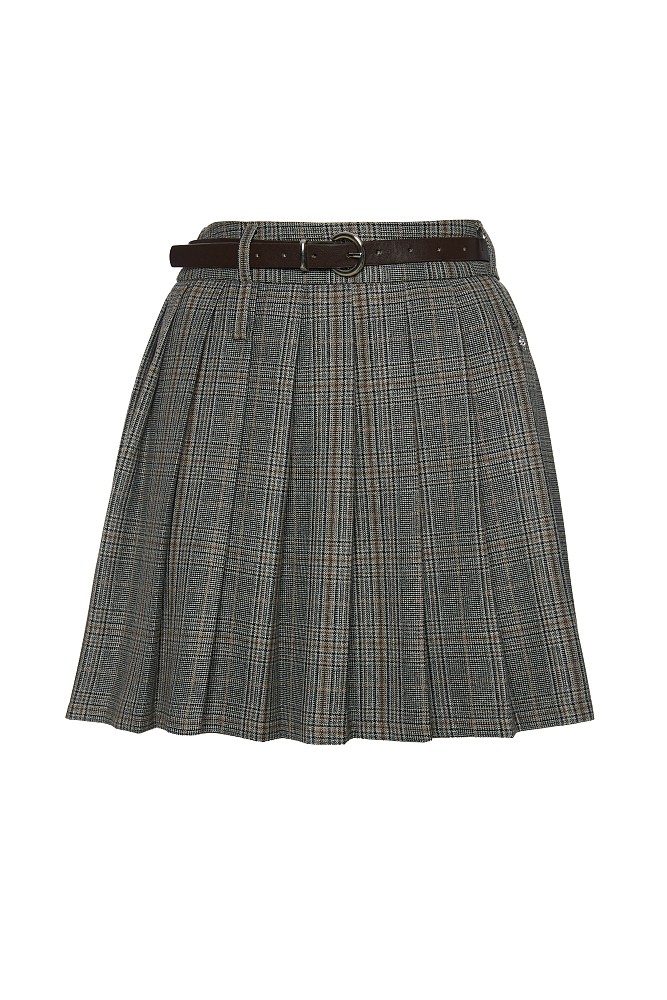 Mini plaid pleated skirt