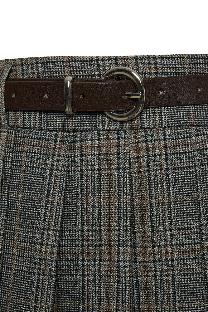 Mini plaid pleated skirt
