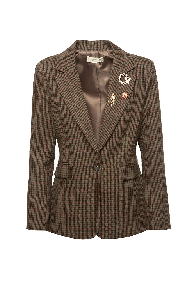 Americana a cuadros broches joya