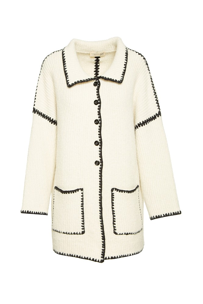Knitted cardigan with embroidered detail