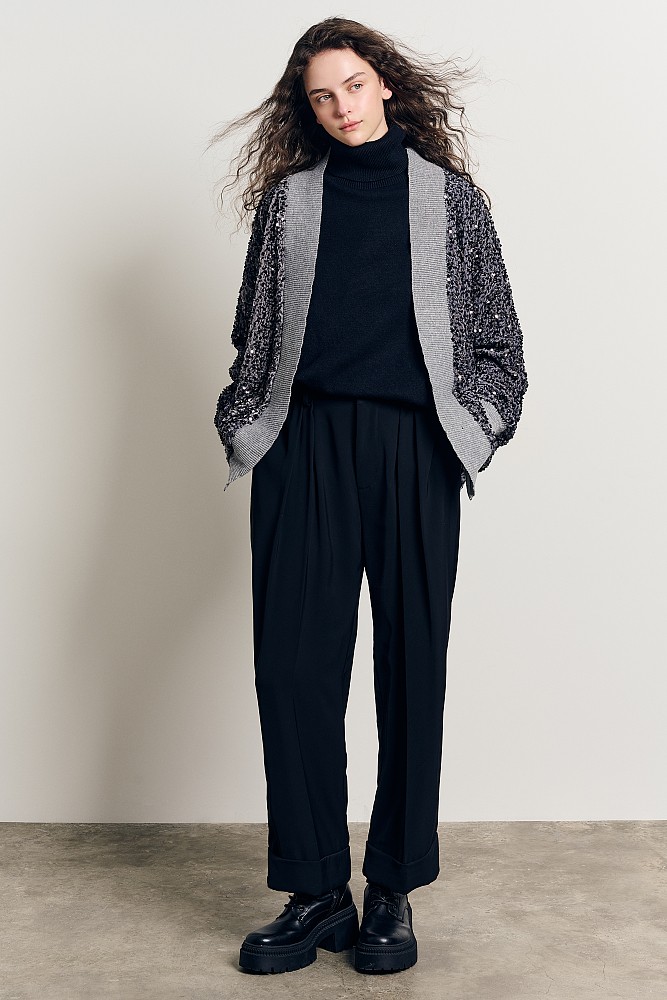 Velvet sequined cardigan