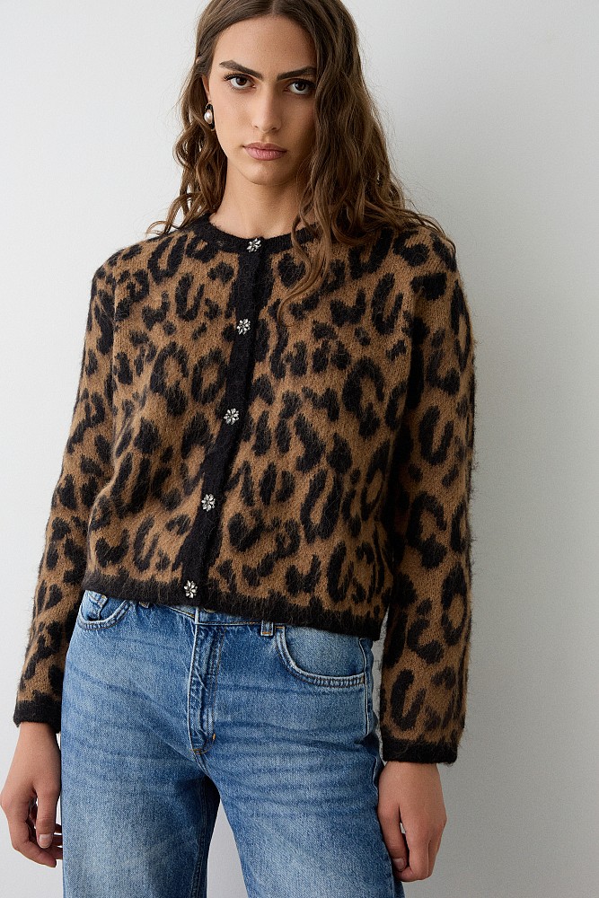 Animal print cardigan