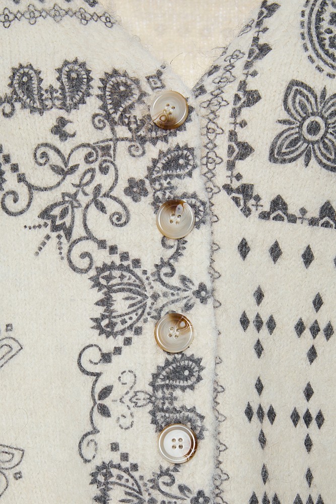 Printed knitted cardigan