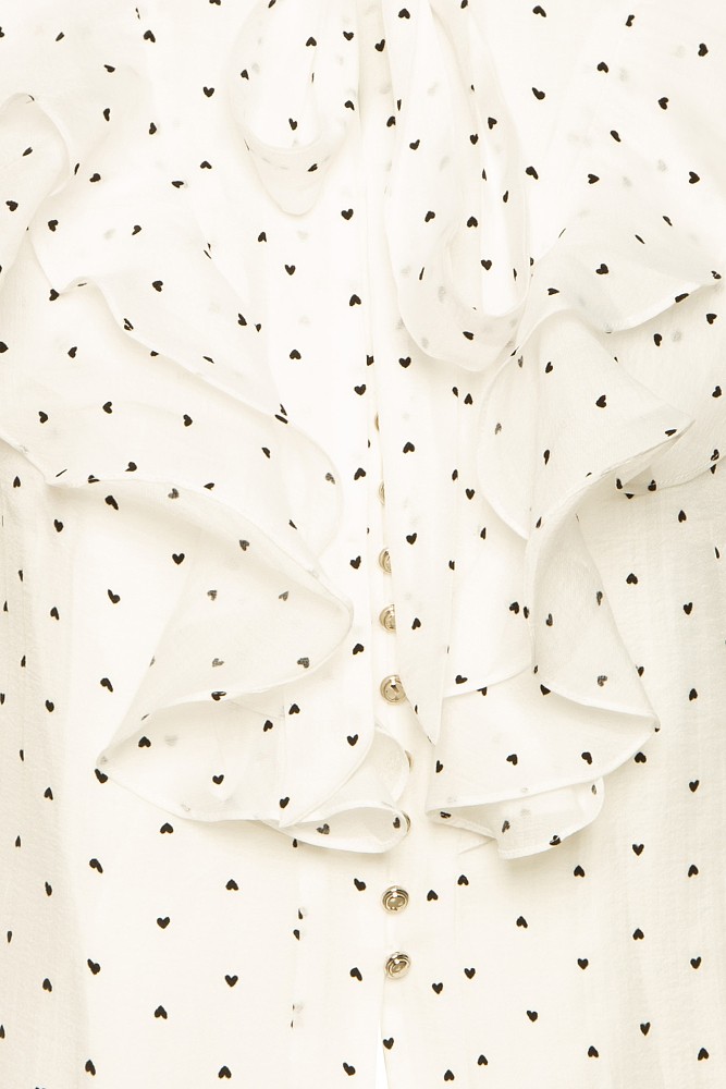 Polka dot shirt with ruffles