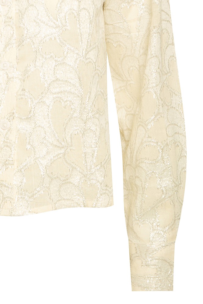 Shirt with long sleeves and lurex