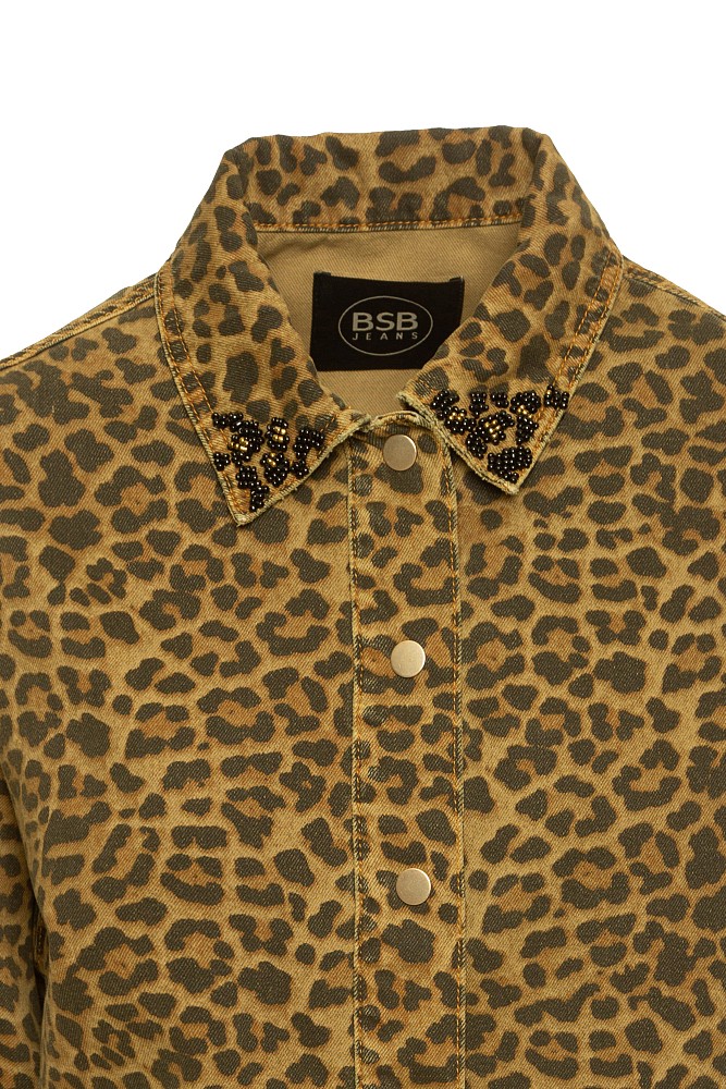 Chaqueta denim estampado animal