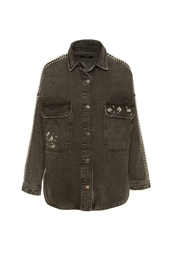 Denim overshirt με τρουκς