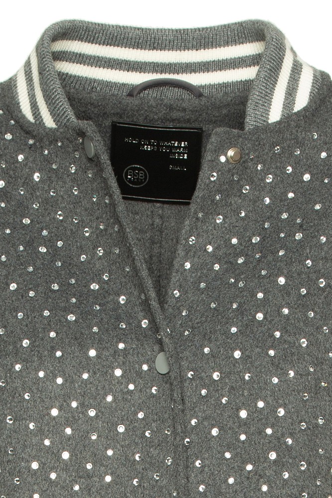 Jacket with rhinestones