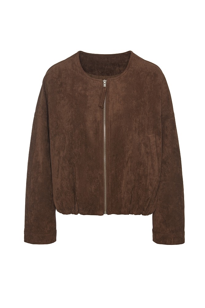 Bomber τζάκετ με όψη suede