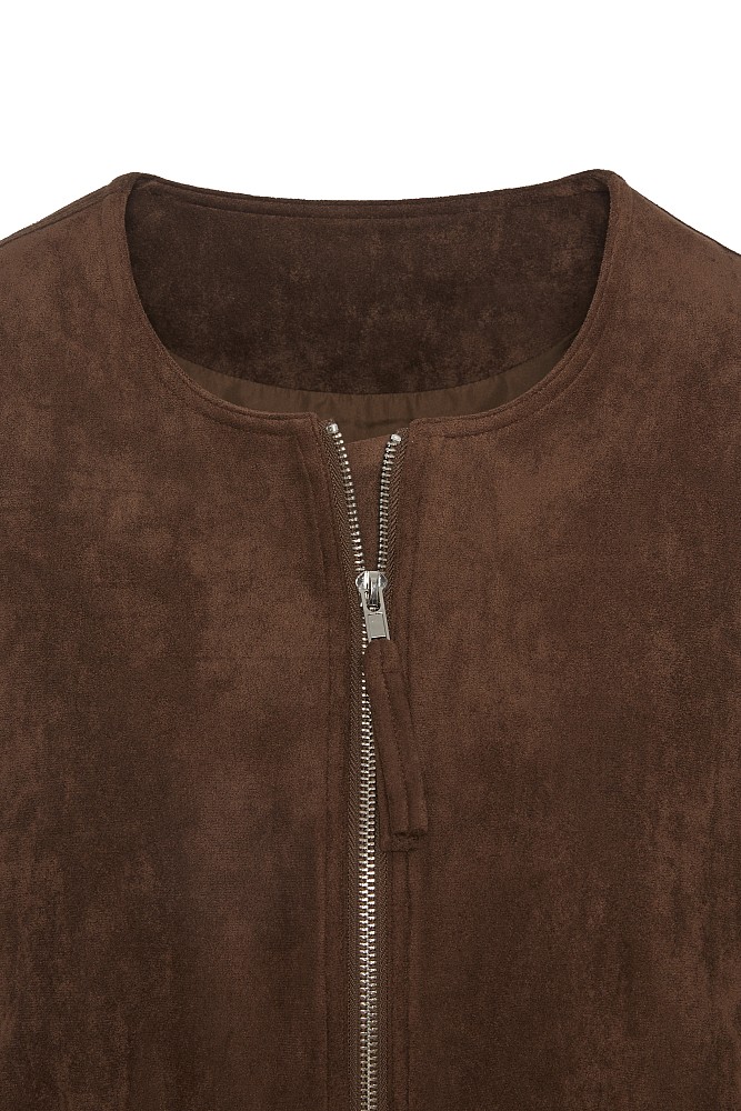 Bomber τζάκετ με όψη suede