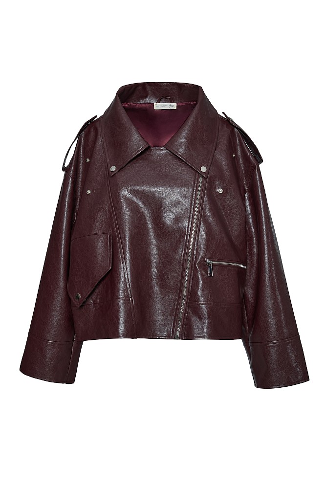 Chaqueta oversize efecto piel