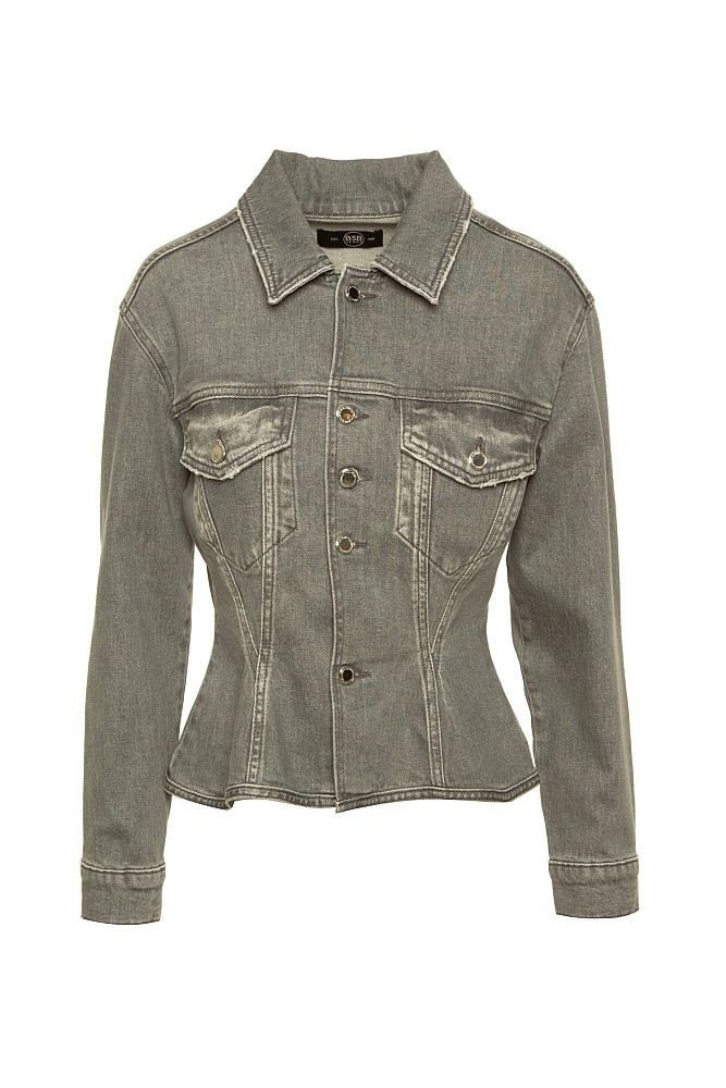Tailored-waist denim jacket