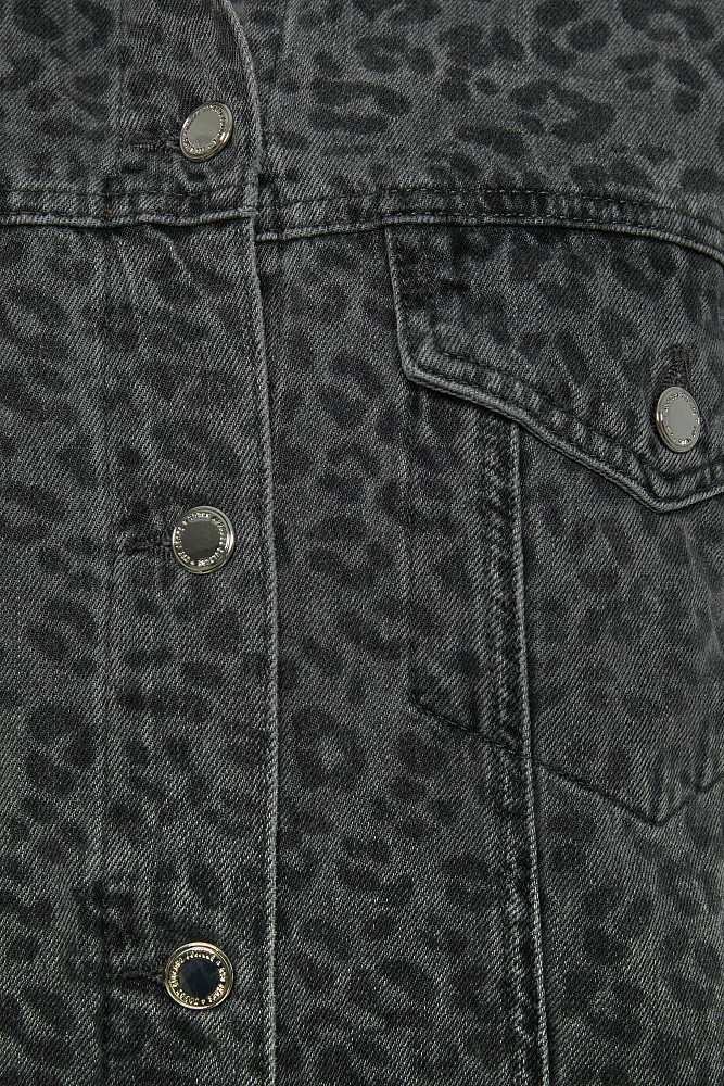 Leopard denim τζάκετ