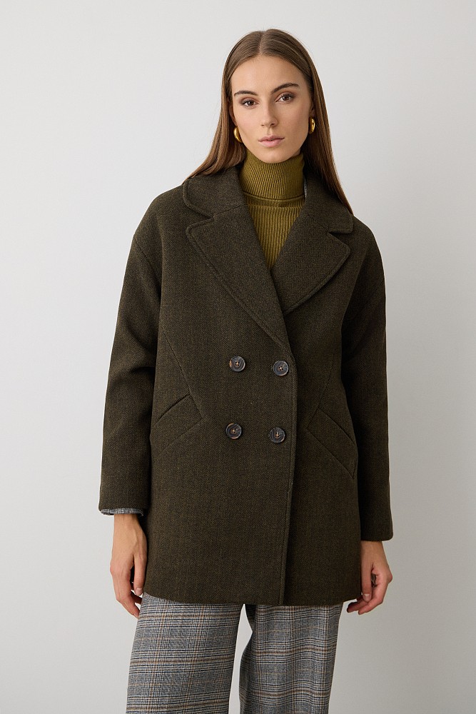 Shortline herringbone coat
