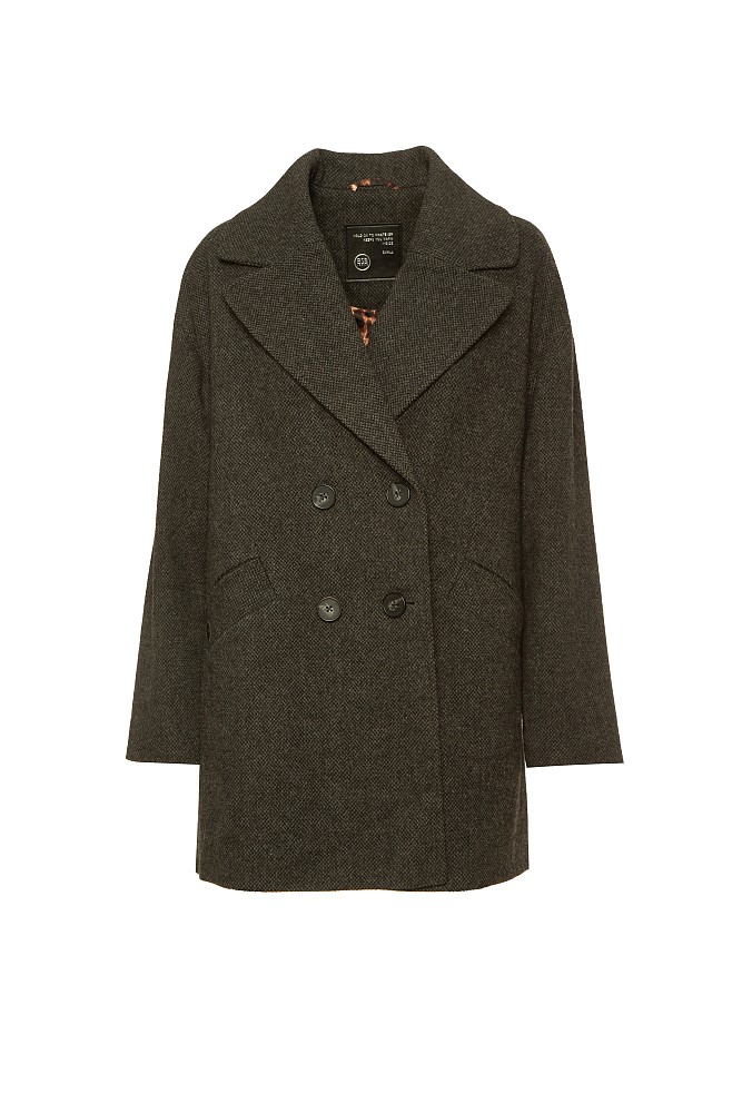Shortline herringbone coat