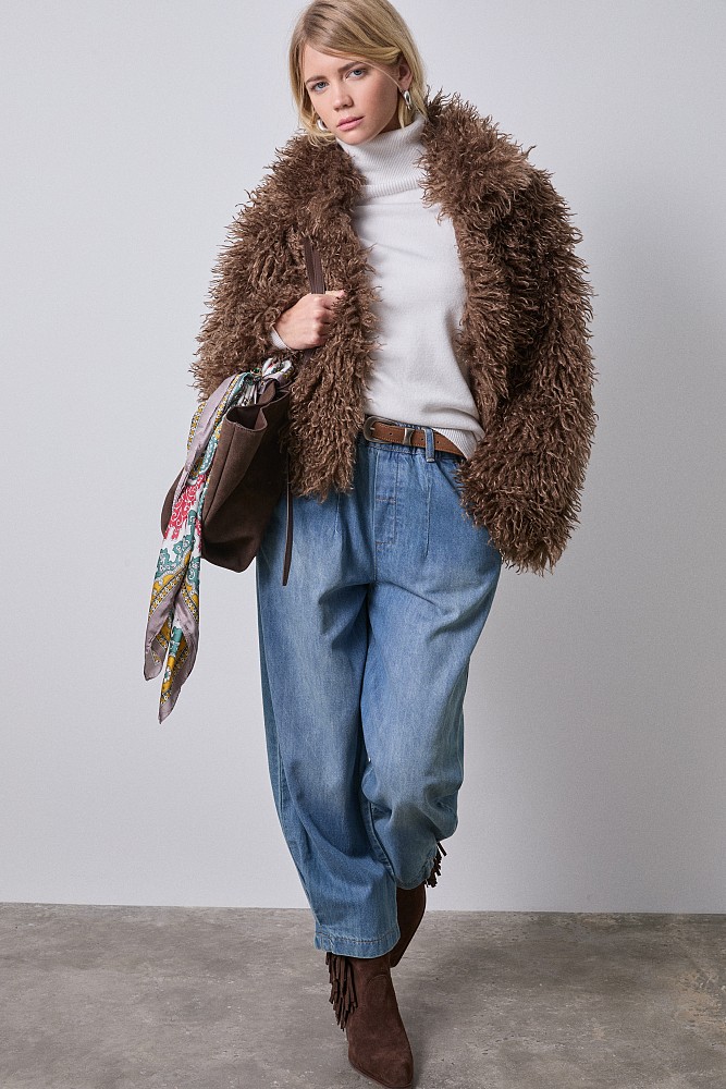 Chaqueta efecto pelo