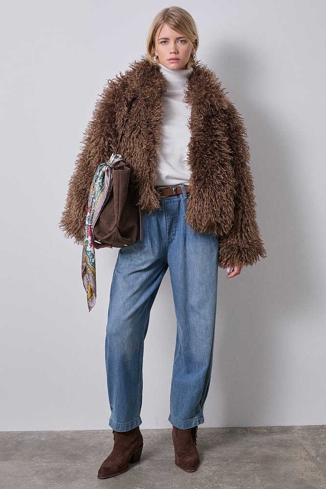 Chaqueta efecto pelo