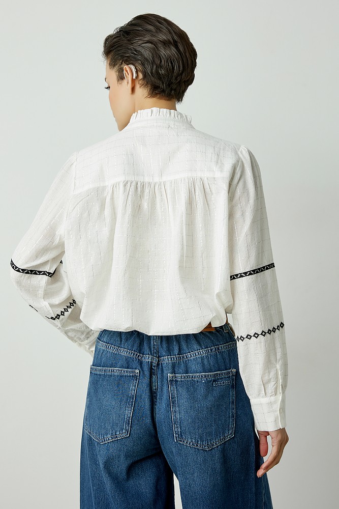 Embroidered shirt with lurex
