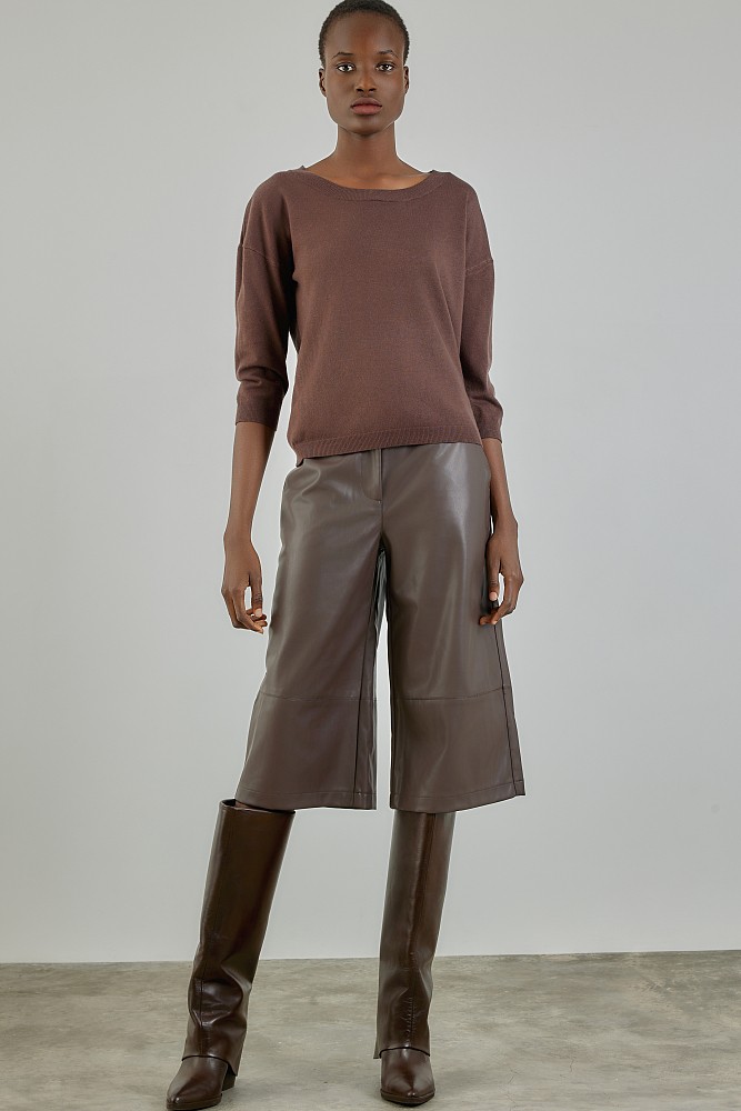 Leather look bermuda