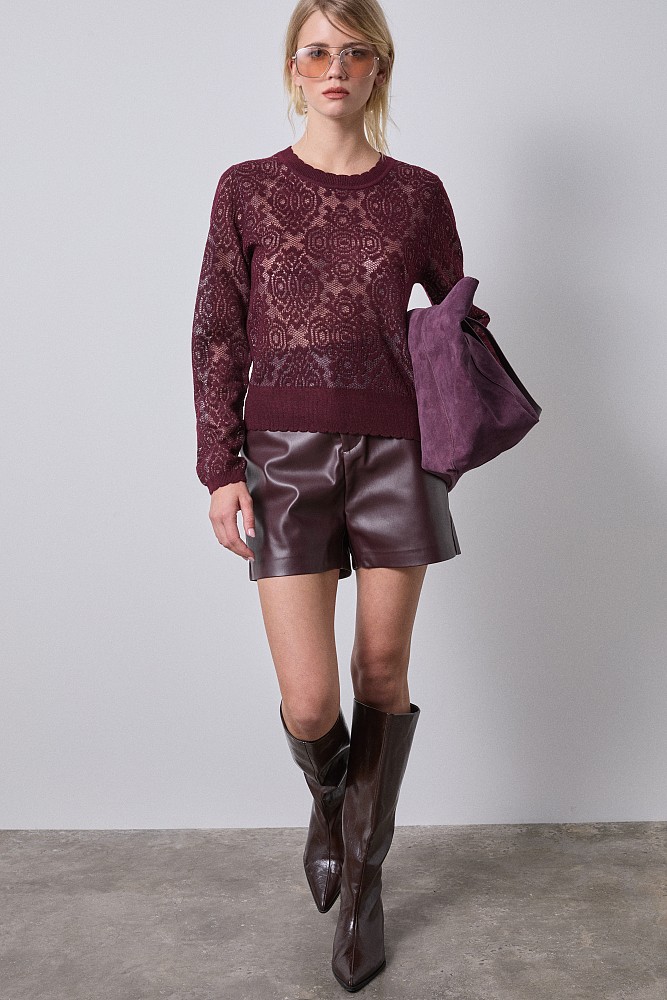 Διάτρητο πουλόβερ με λούρεξ