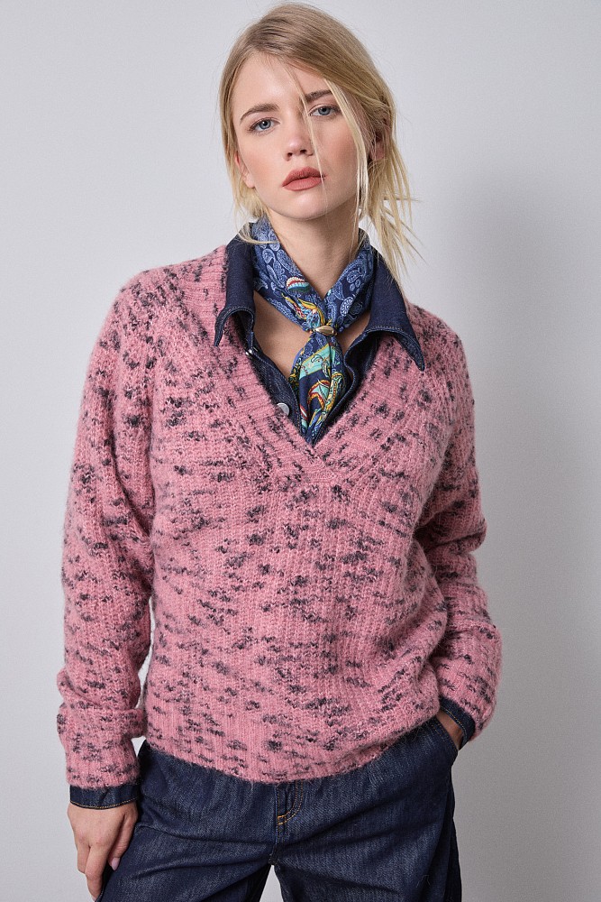 Jersey multicolor cuello V