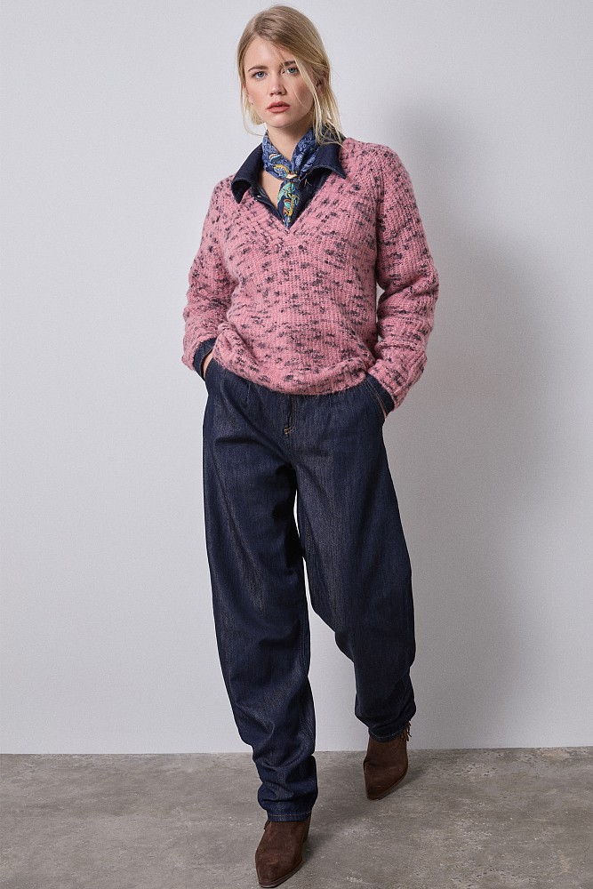 Jersey multicolor cuello V