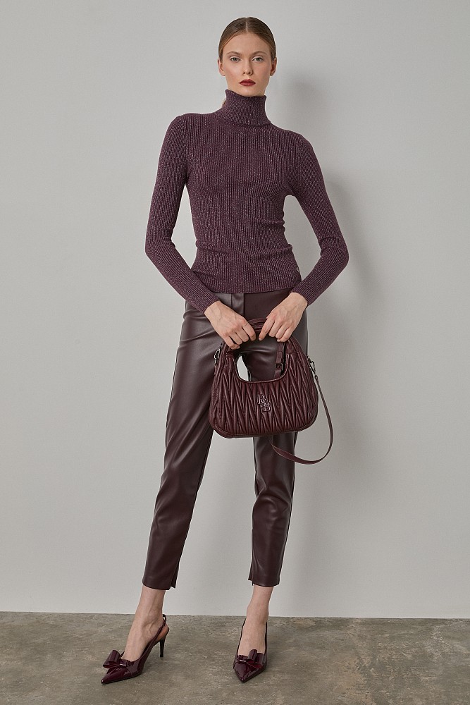 Turtleneck sweater with lurex
