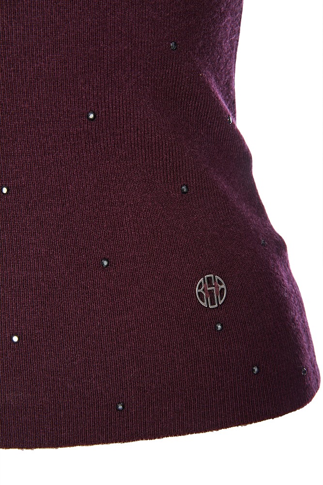 Cut out sweater with rhinestones
