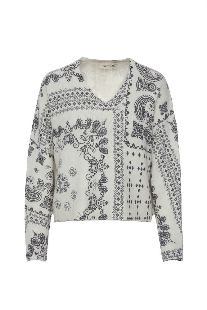 Printed knitted sweater