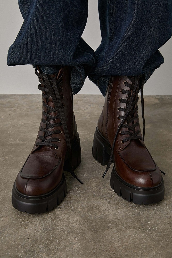 Lace up combat boots