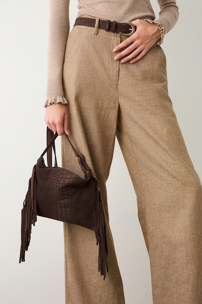 Suede fringed bag