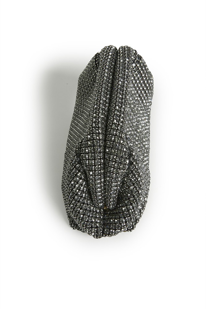 Purse with rhinestones and chain