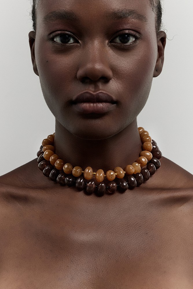 Double necklace with beads