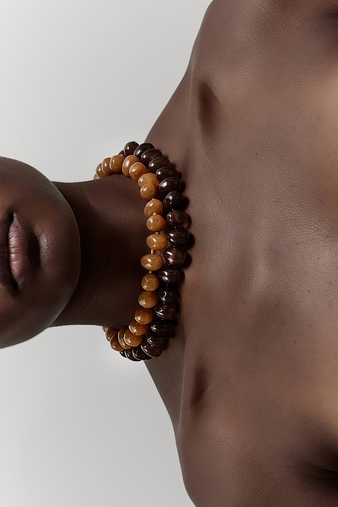 Double necklace with beads