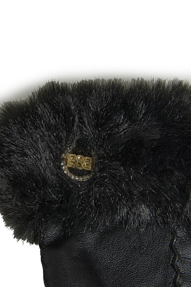 Leather look gloves