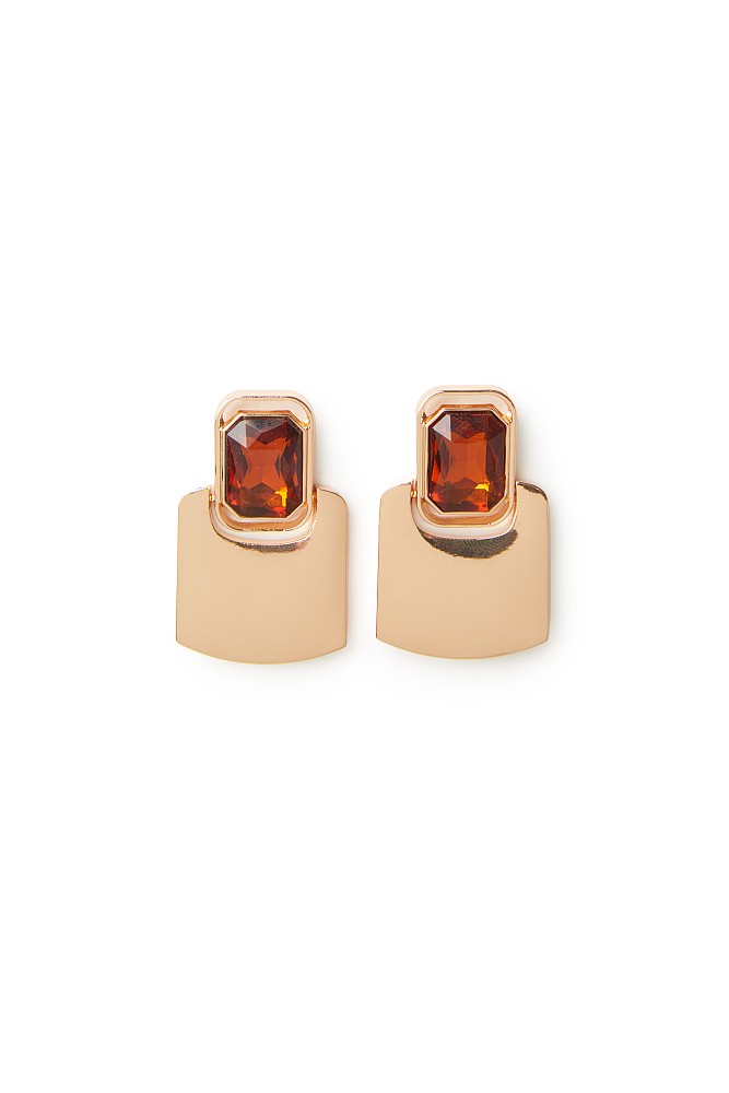 Earrings with shiny stone