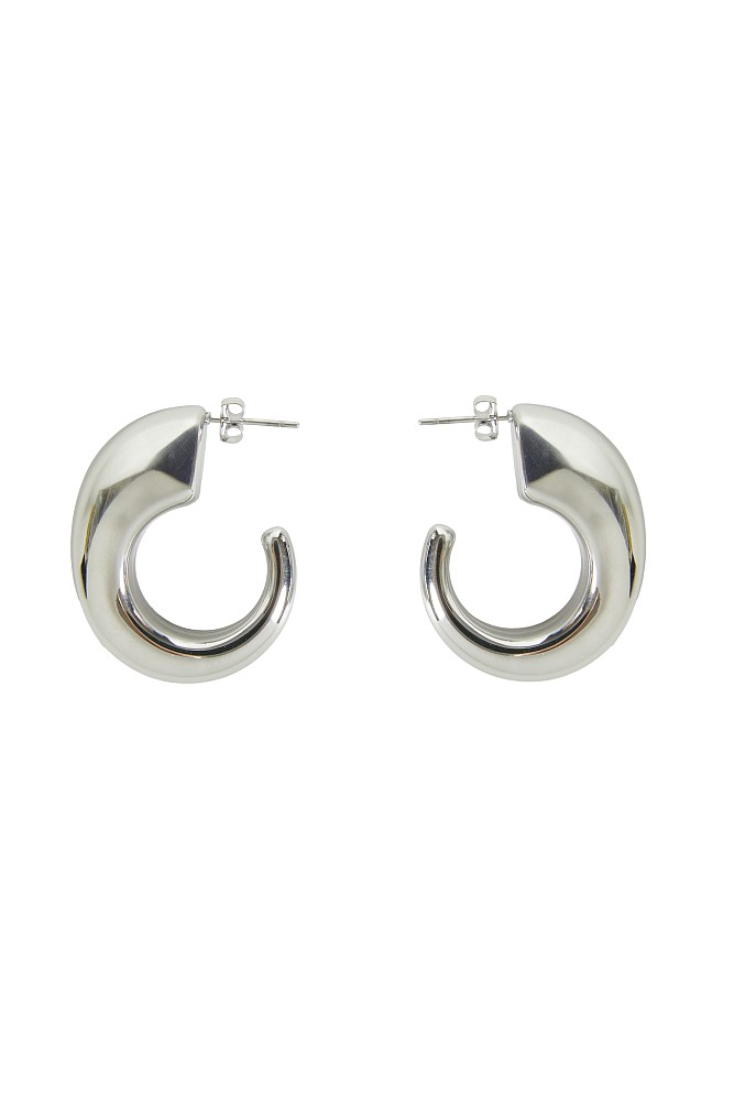 Round steel earrings