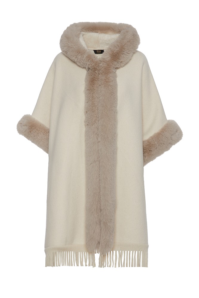 Faux fur cape