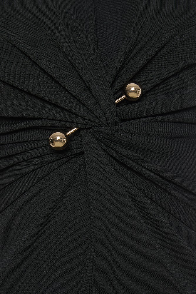 Maxi strapless dress with knot - Gold label